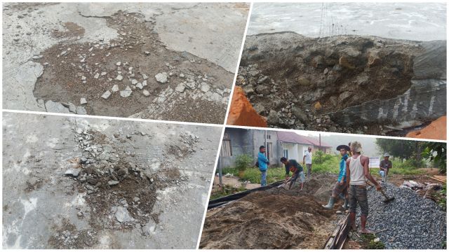 Hanya Tiga Pekan Pasca dikerjakan, Proyek Jalan ini Sudah Hancur