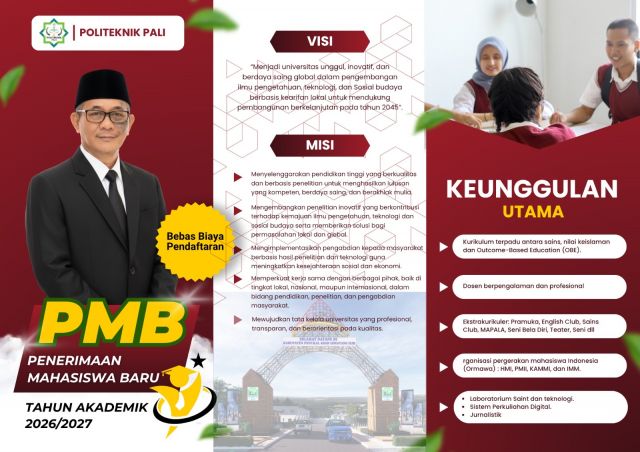 Politeknik PALI Mulai Buka Penerimaan Mahasiswa Baru. Ayo Daftar!