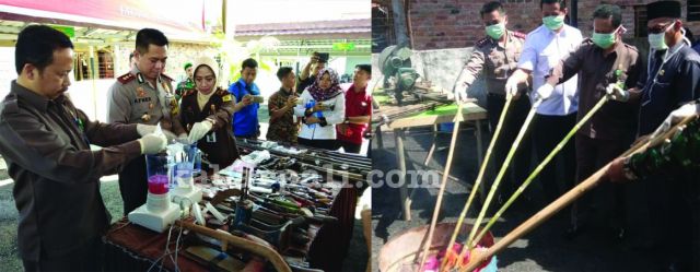 Beragam Narkoba dan BB Kejahatan dimusnahkan Kejari PALI