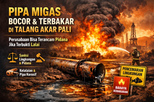 Pipa Migas Bocor dan Terbakar di Talang Akar PALI, Perusahaan Bisa Terancam Pidana